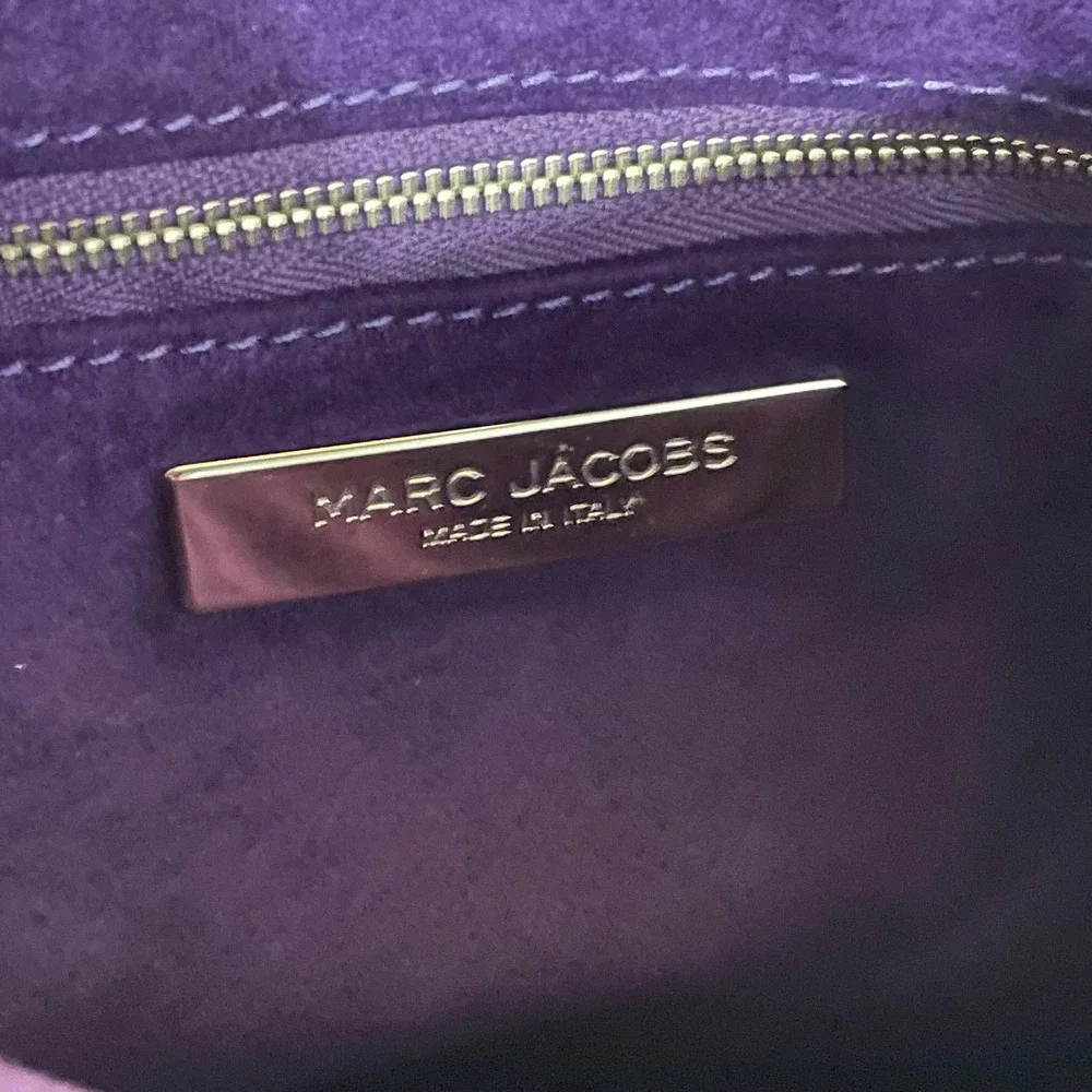 Marc Jacobs Mini Sofia Hobo Bag Women Small Purple Leather Good Push Lock Italy
